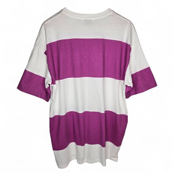 Zara Micky Mouse Chunky Stripe Shirt Men's Crew Neck Oversized Purple Street XL - Picture 4 of 7